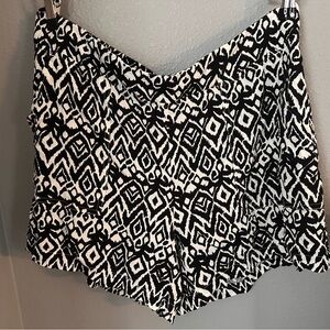 Wildfox Black and White Geometric High Waist Shorts